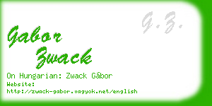 gabor zwack business card